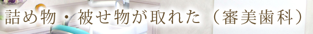 詰め物・被せ物が取れた（審美歯科）